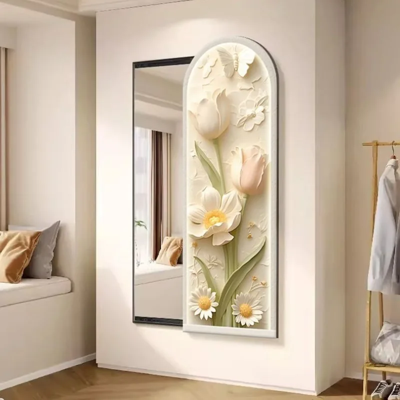 Arte moderna espelho do banheiro estética nórdico organizador espelho maquiagem criativo espelho decorativo móveis para casa decoração
