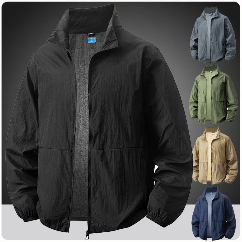 Plus Size 7XL 8XL Summer Hiking Jackets Men Fishing Cycling Jackets Gym Running Coat Outdoor Sun-Protective Thin Jacket Clothing