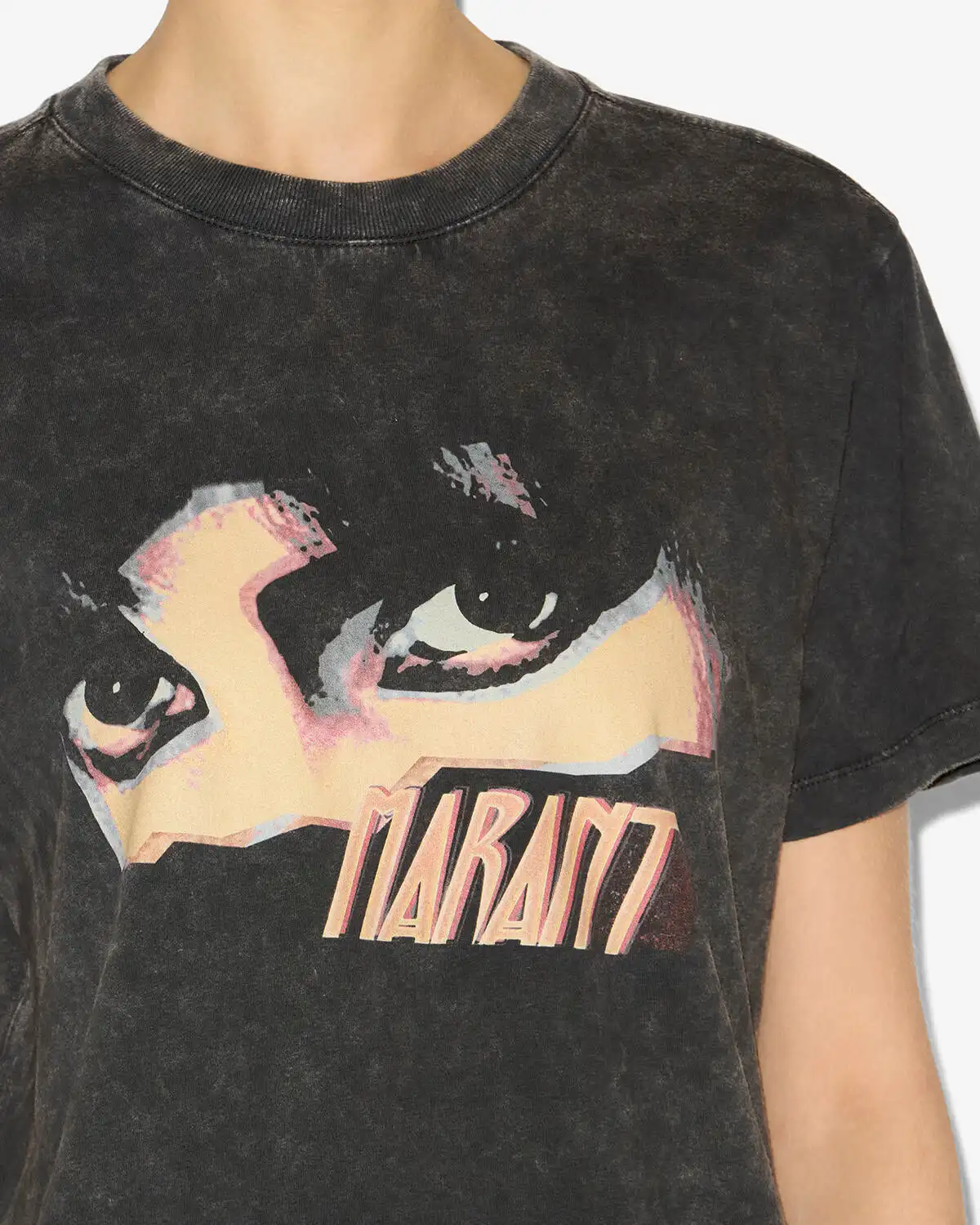 

Ретро стираный принт с короткими рукавами, классический образ персонажа, модные топы с круглым вырезом, повседневная свободная уличная одежда, высокое качество, унисекс