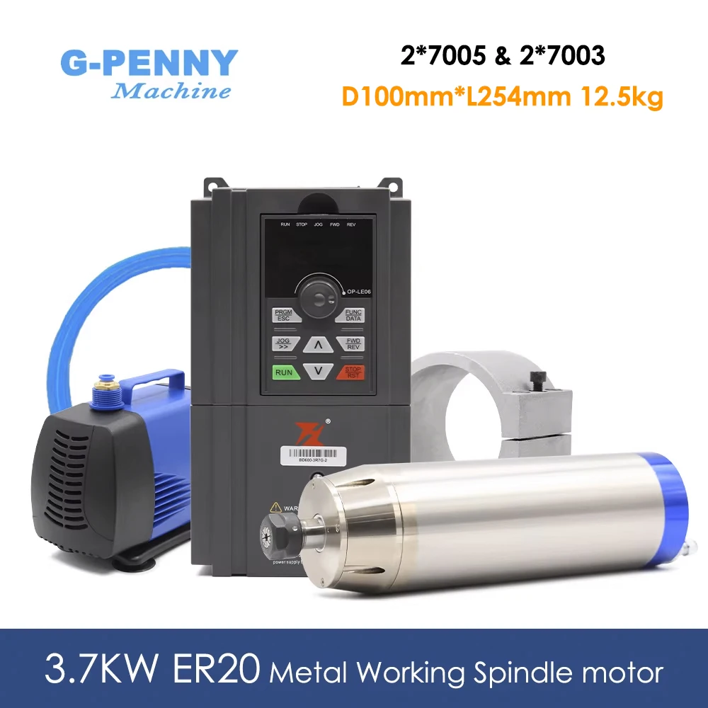 

G-Penny 3.7kw Metal Working Spindle Kit 400hz/800Hz 12000rpm/24000rpm Steel Copper Steel Iron & inverter & Pump