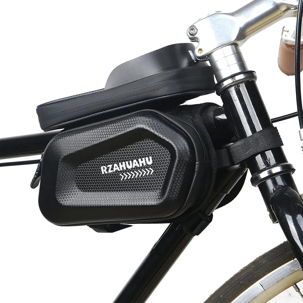 Bike Phone Hard Case Waterproof Reflective Large Capacity Top Tube Bag MTB Road Bicycle Saddle Bag Head Bag Front Beam Bag image 2