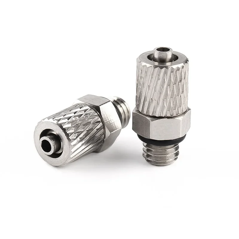 Tubo de manguera OD 4/6mm, rosca macho M5/M6, accesorios de giro rápido Micro neumático, Conector de acoplador de junta rápida de codo/recto