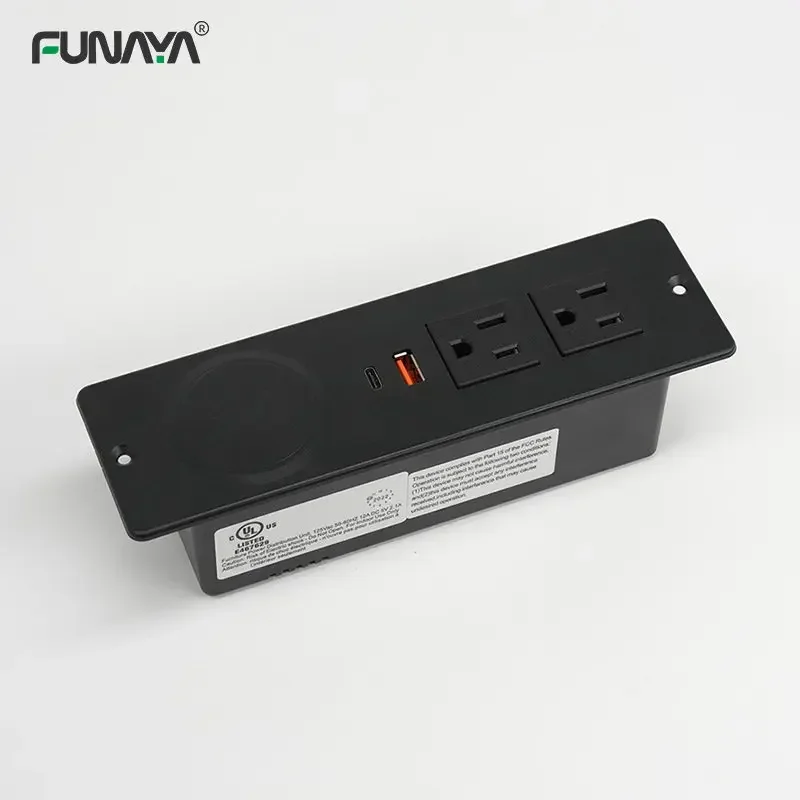 Imagem -04 - Soquetes Ocultos de Mesa com Carregamento Rápido sem Fio Soquetes Embutidos 2usb tipo c pd 20w ca 110v 220v 2000w 15a