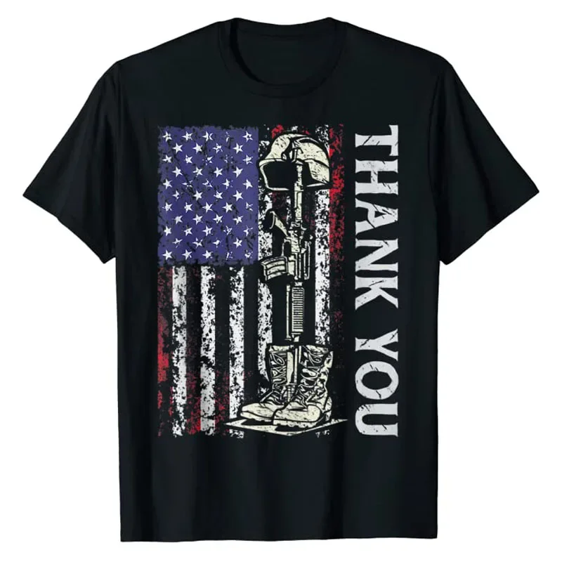 Thank You Patriotic Shirts Memorial Day 4th of July US Flag T-Shirt Proud American Patriot Tee Veterans Day Gifts Daddy Outfits