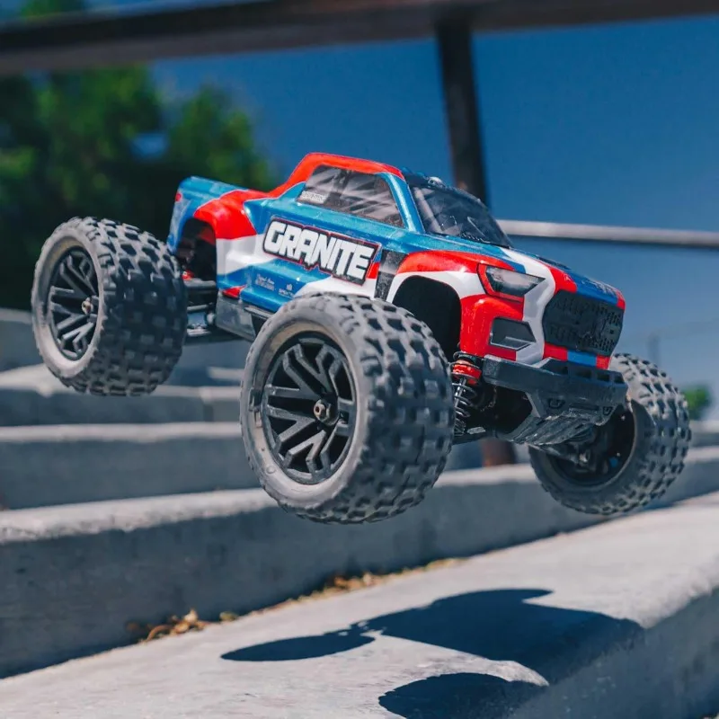 Caminhão RC 1/18 Granito GROM MEGA 380 Escovado 4X4 Monster Truck RTR com Bateria e Carregador, Azul, ARA2102T1