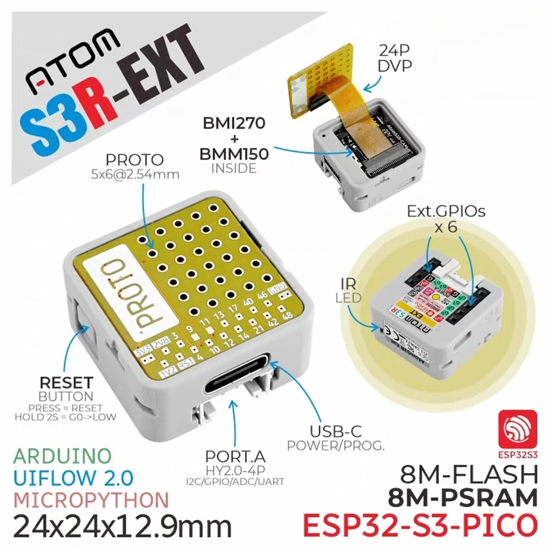 公式m5stack-atoms3r-ext-ユニバーサル拡張ボード付き-プログラマブルコントローラー-esp32-s3
