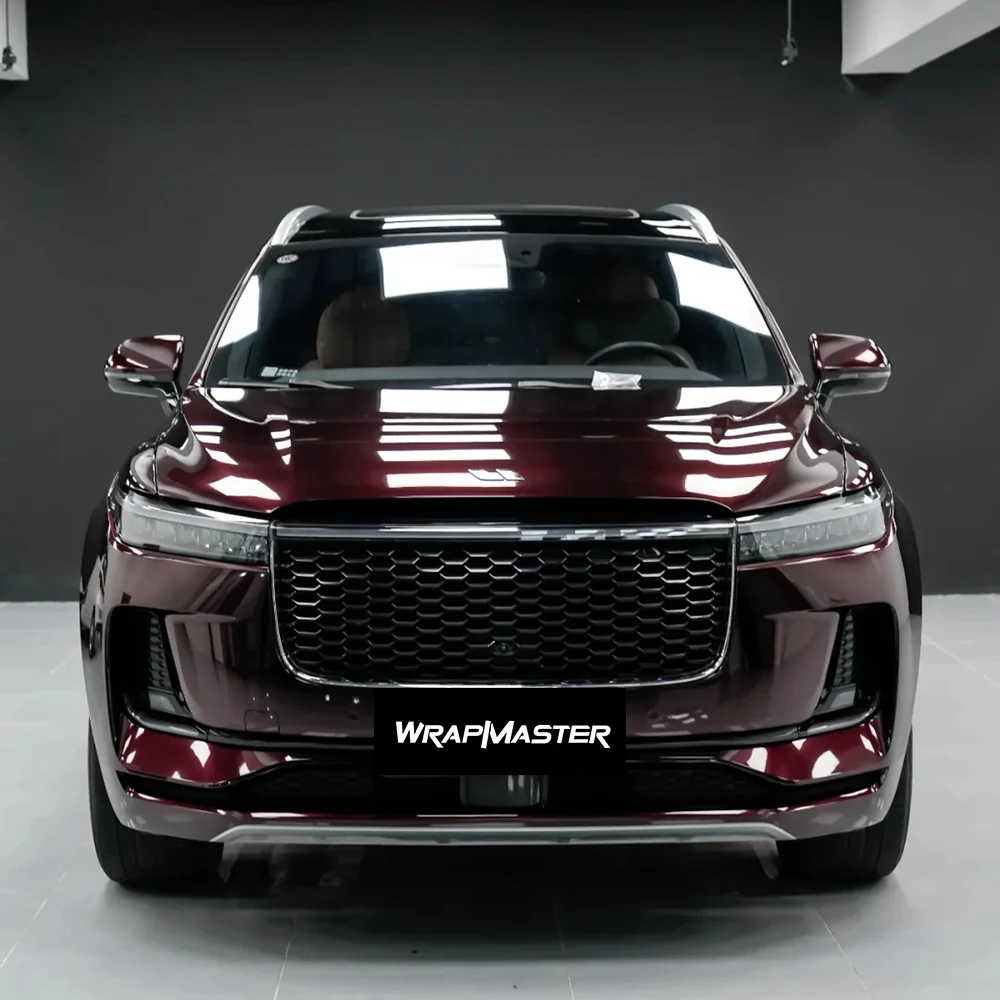 

Wrapmaster 5M/10M/18M Low Tack Glue PET Liner Gloss Metallic Black Rose Car Sticker Vinyl Wraps