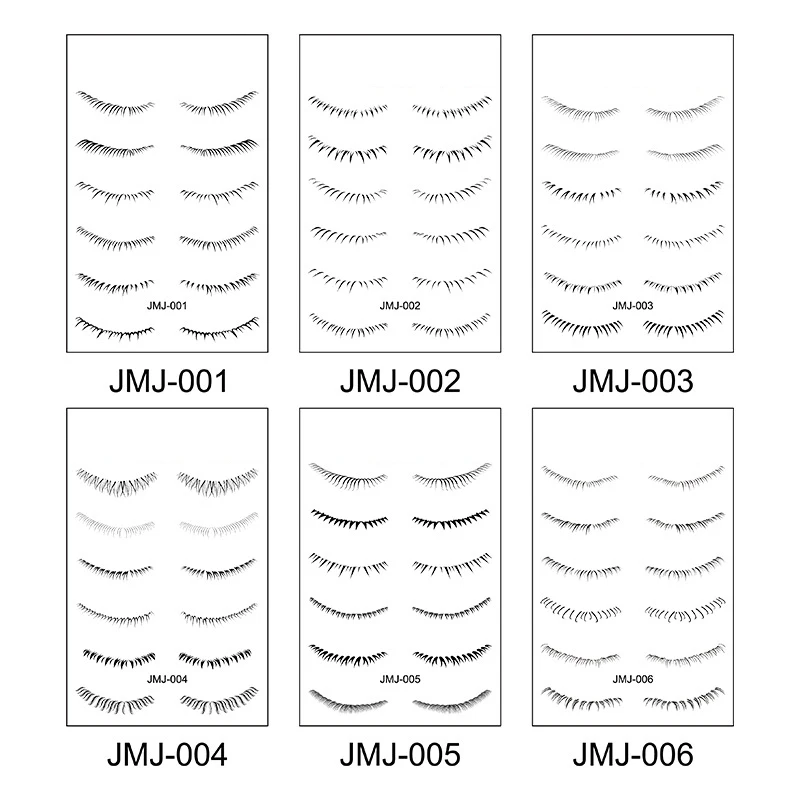 ملصق رموش سفلي أسود مقاوم للماء مصنوع يدويًا تحت رموش العين لتمديد مكياج المظهر الطبيعي لمكياج التجميل #5