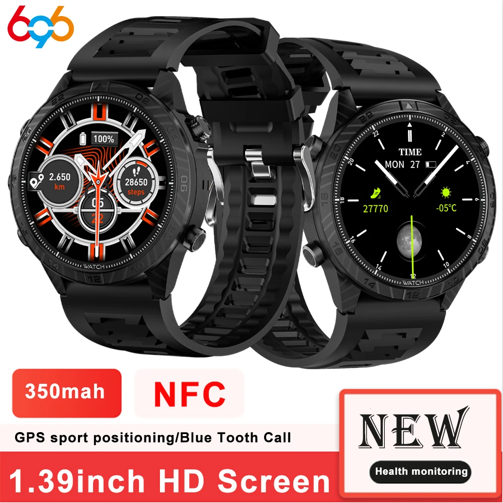 

Outdoor Sports GPS Motion Positioning Men Women Smart Watch NFC Blue Tooth Call Voice Assistant Health Smartwatch Multilingual