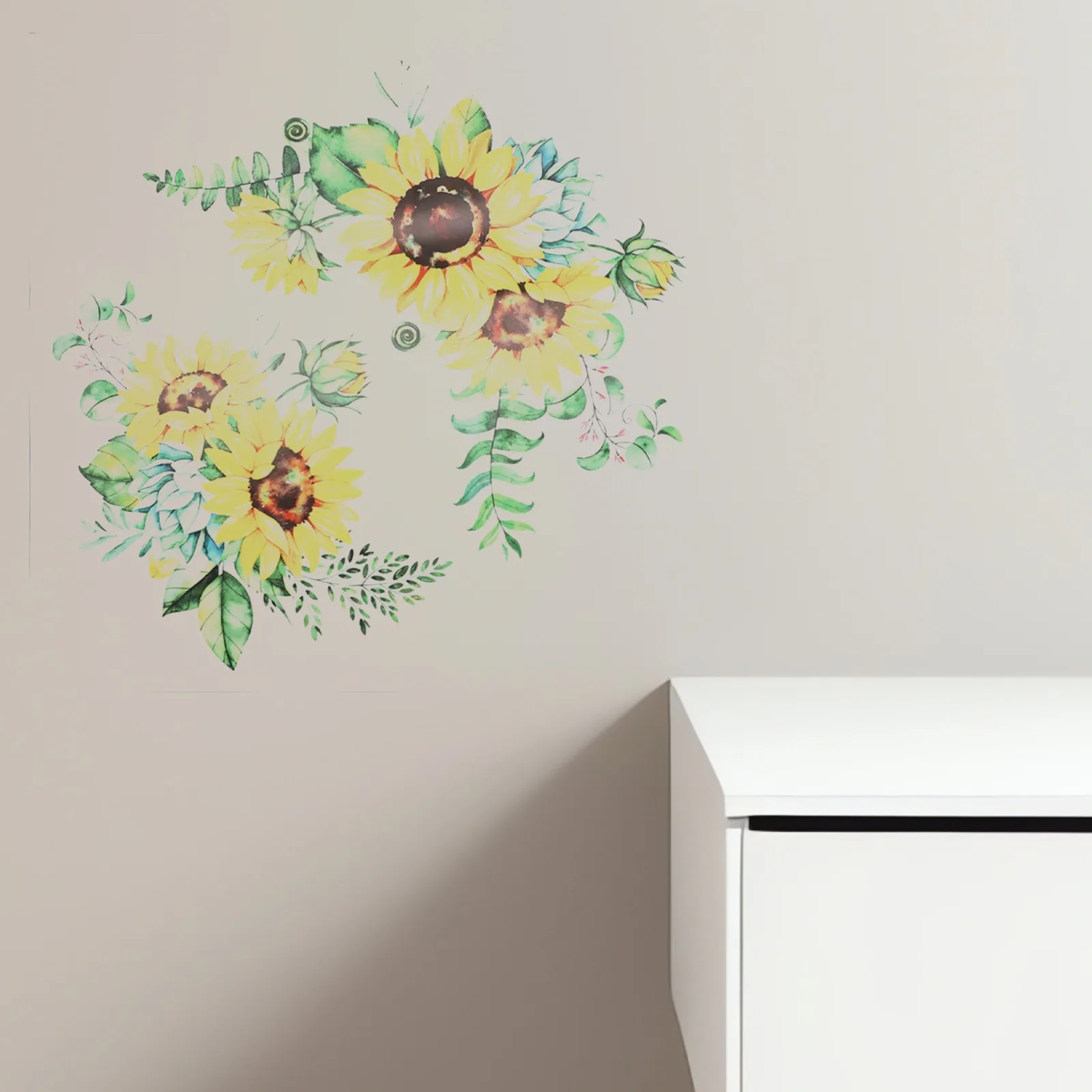 Removable Sunflower Wall Sticker Kitchen Waterproof Decals Home-Decor Bedroom Living Room TV Wall Art Wall Decorations