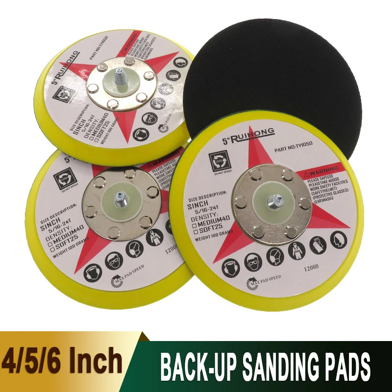 

4/5/6 Inch Sanding Pad Backing Plate 100/125/150mm Hook&Loop for Drill Sanders Grinders Polishing Grinding Abrasive Power Tools