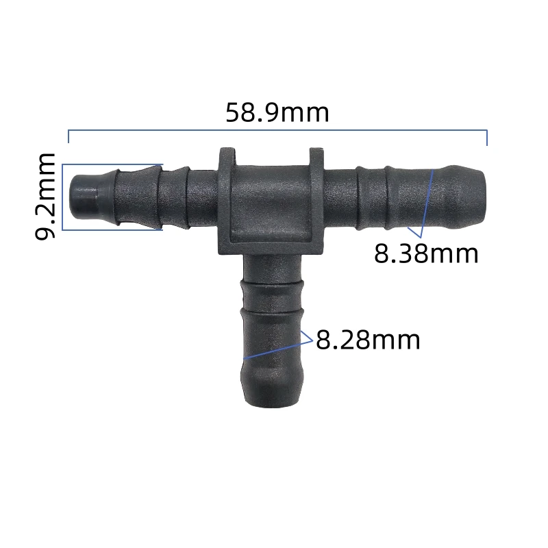 ID6  plastic tee connector fuel line quick connector 8mm T type with three way joint fittings high quality 2pcs a lot