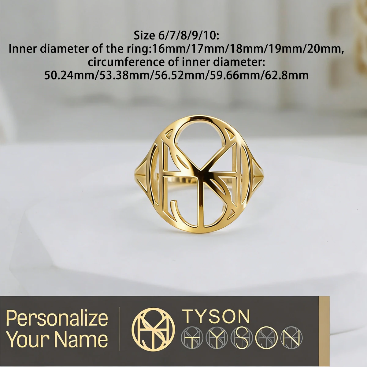 Custom Designer Logo Rings for Women Men Personized Size 6 7 8 9 10 Stainless Steel Ring Unique Customized Jewelry Birthday Gift