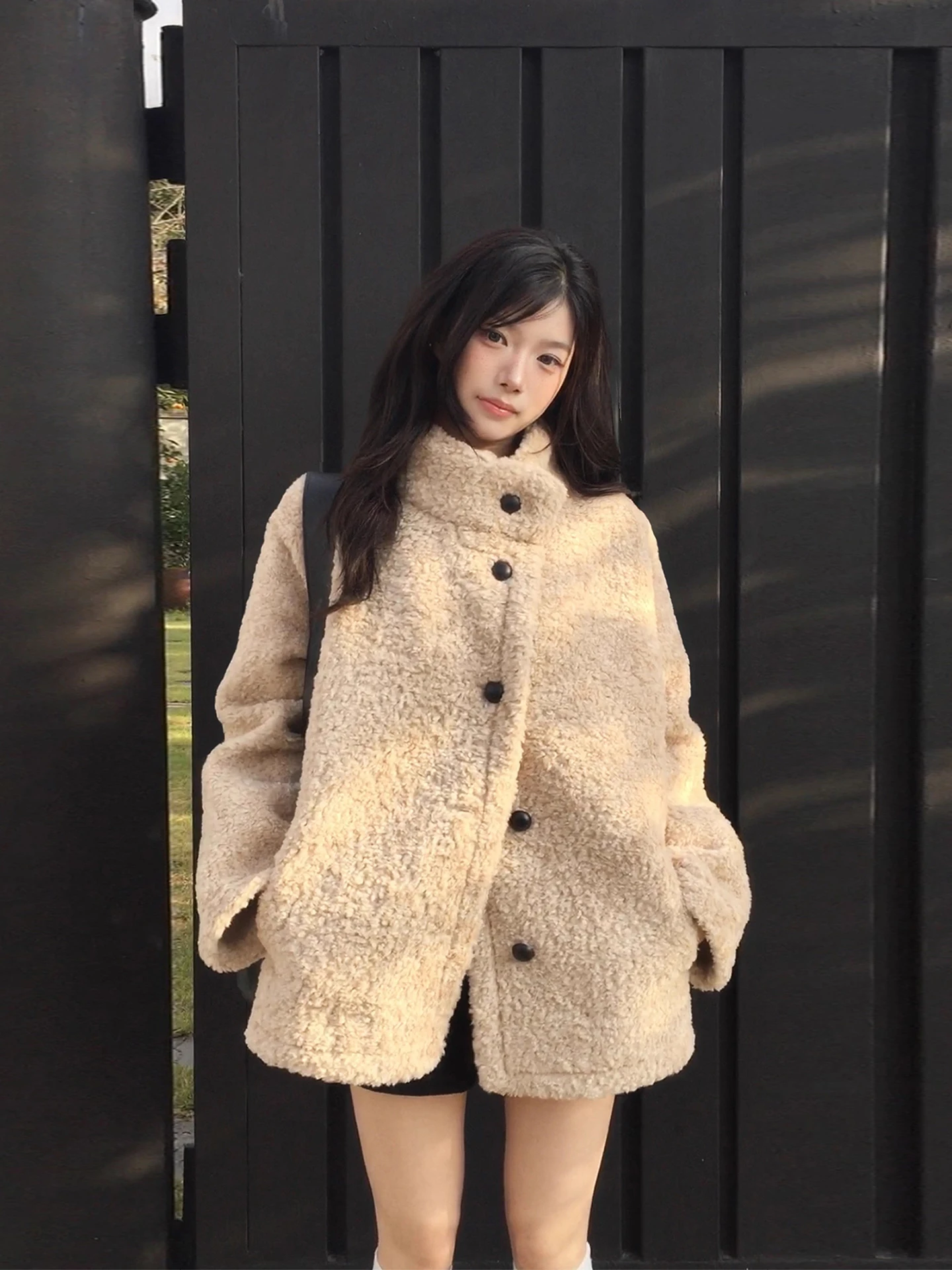 

Женское джато свободного покроя с воротником-стойкой и воротником-стойкой в стиле ретро, всесезонное пальто в Корейском стиле, длинное свековое полиэфирное волокно