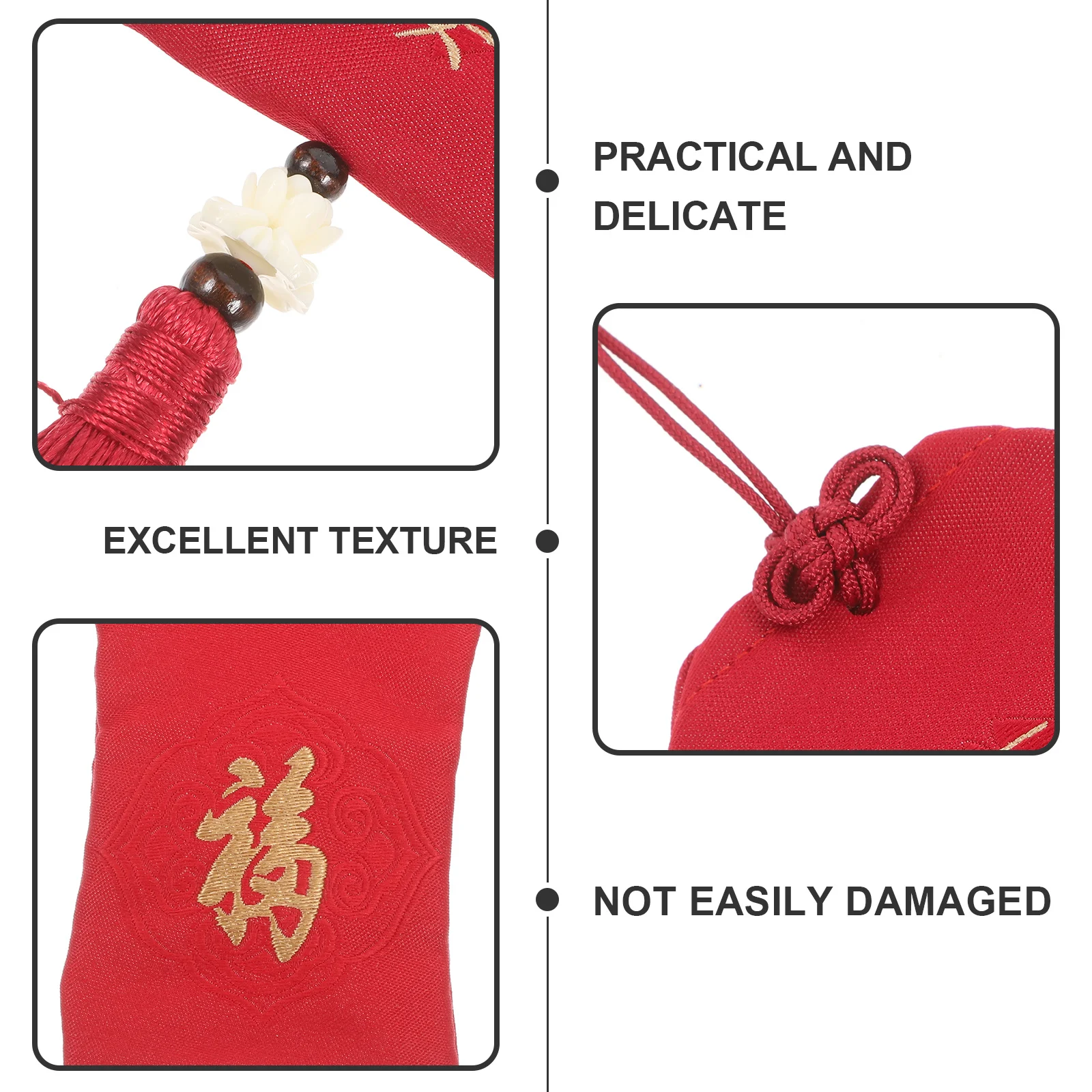 3 قطعة حقيبة سحرية المحمولة فارغة نعمة العطر الكيس النمط الصيني معلقة الحقيبة المعطرة السفر محظوظ حقيبة قماش مع شرابة