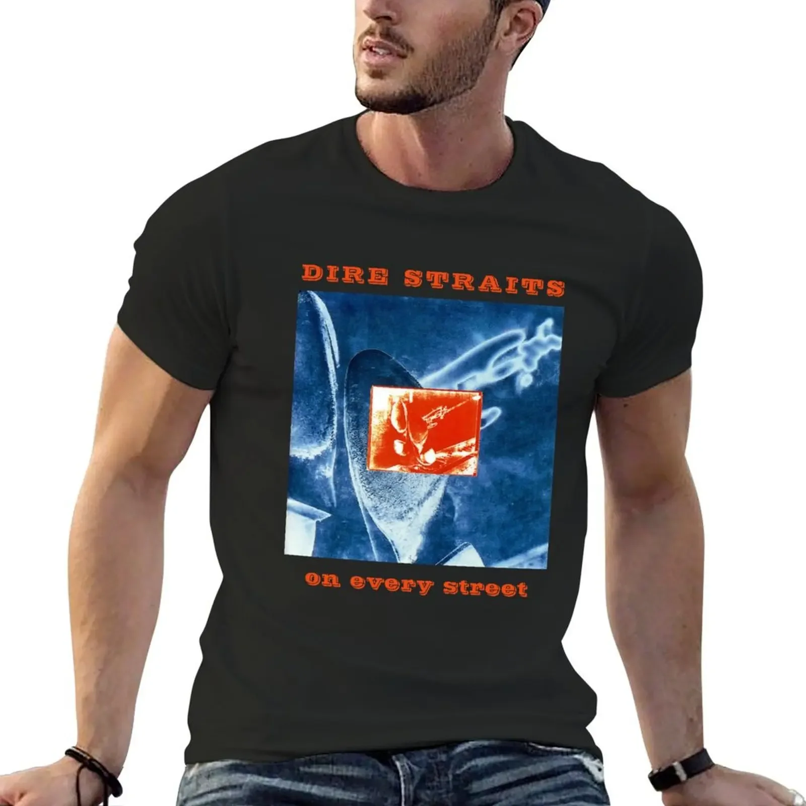 Dire Straits On Every Street T-Shirt quick drying vintage t shirts outfits for men