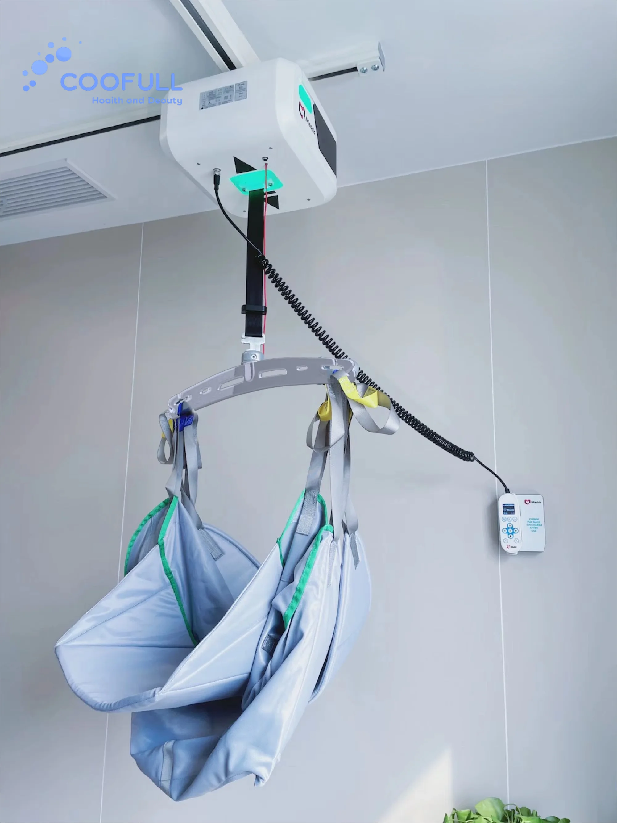 Coolfull Metal Handicap Crane System Ceiling Hoist Lift Solution for Patient Transfer Disabled Physical Therapy Equipment