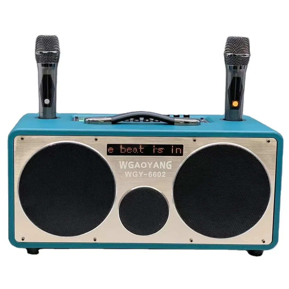 

Wgy-6602 Twin 6.5 "Blue Tooth Speaker High Power 80W Wooden Speaker Outdoor Lawn K Song Square Dance Heavy Bass Speaker