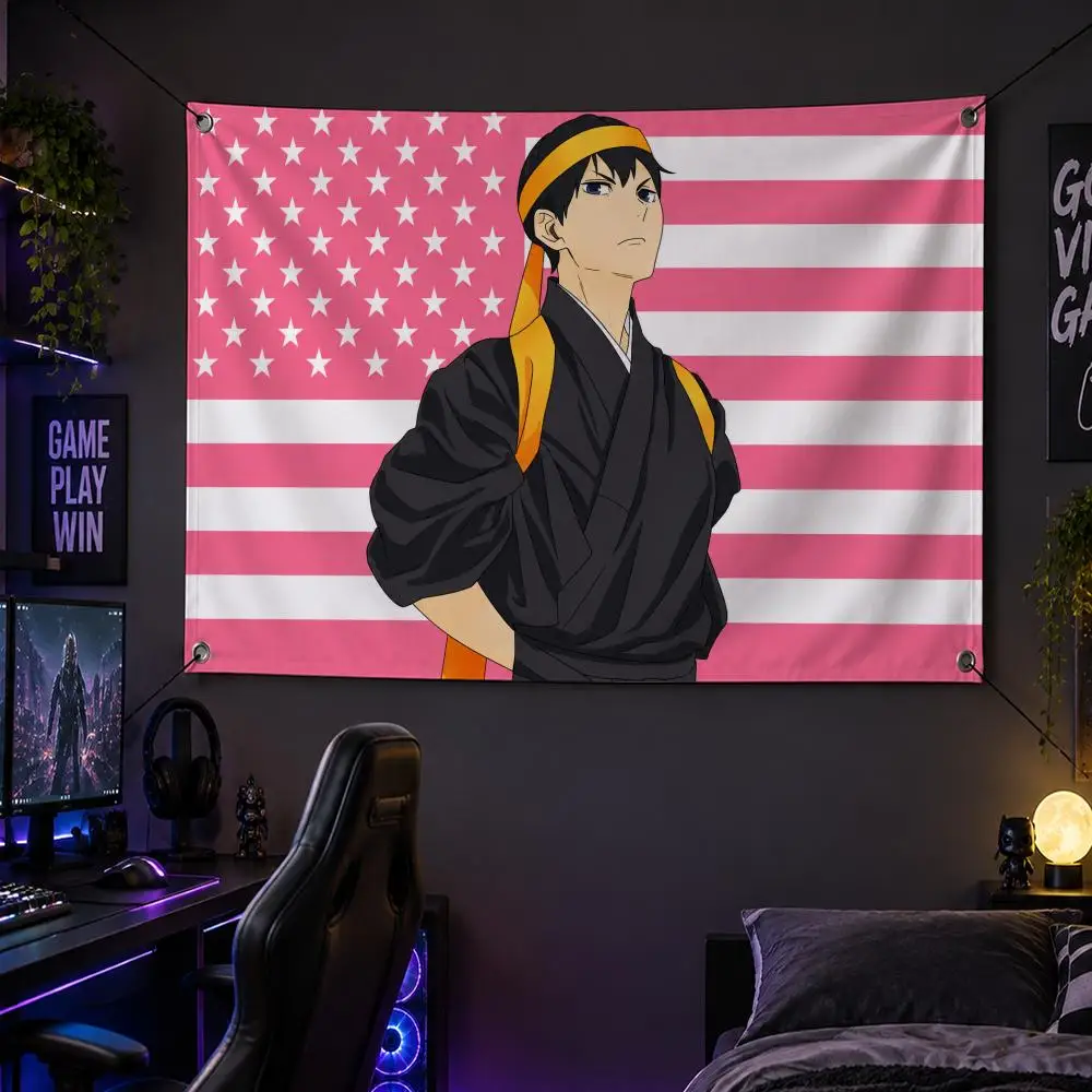 Anime Haikyu!! Setter Competitive T-Tobio Kageyama Flags Banner Decor for Bedroom,Garden,Party,Club,Gaming Room,Garage Fan Gift
