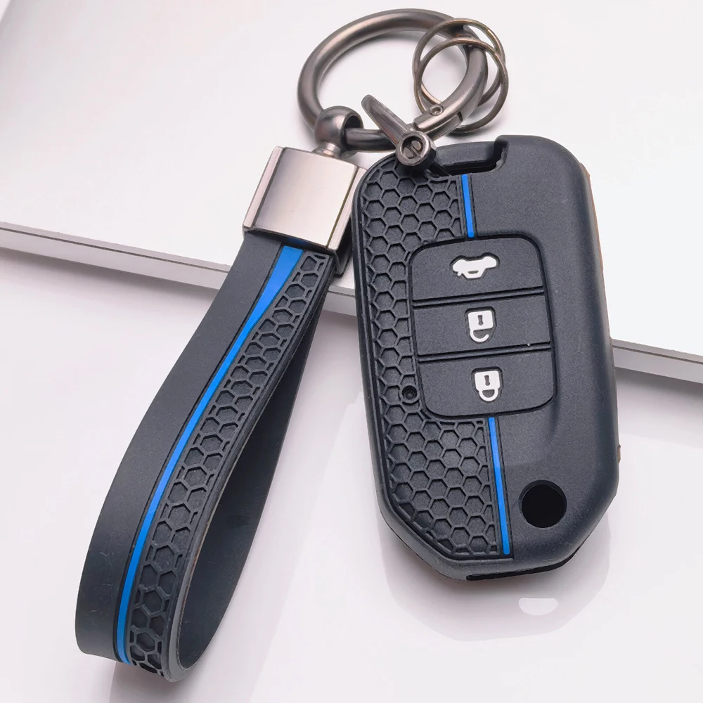Remote Cover for Honda Civic CRV HRV Accord City Brio BRV Mobilio Jazz Key Case Hex Pattern Grip Racing Accent Design