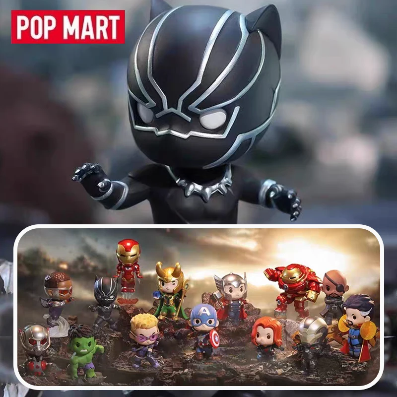 POP MART MARVEL AVENGERS Серия Blind Box: Коллекционные фигурки, игрушки, аниме-модели, украшения для рабочего стола, подарки (оригинальные)