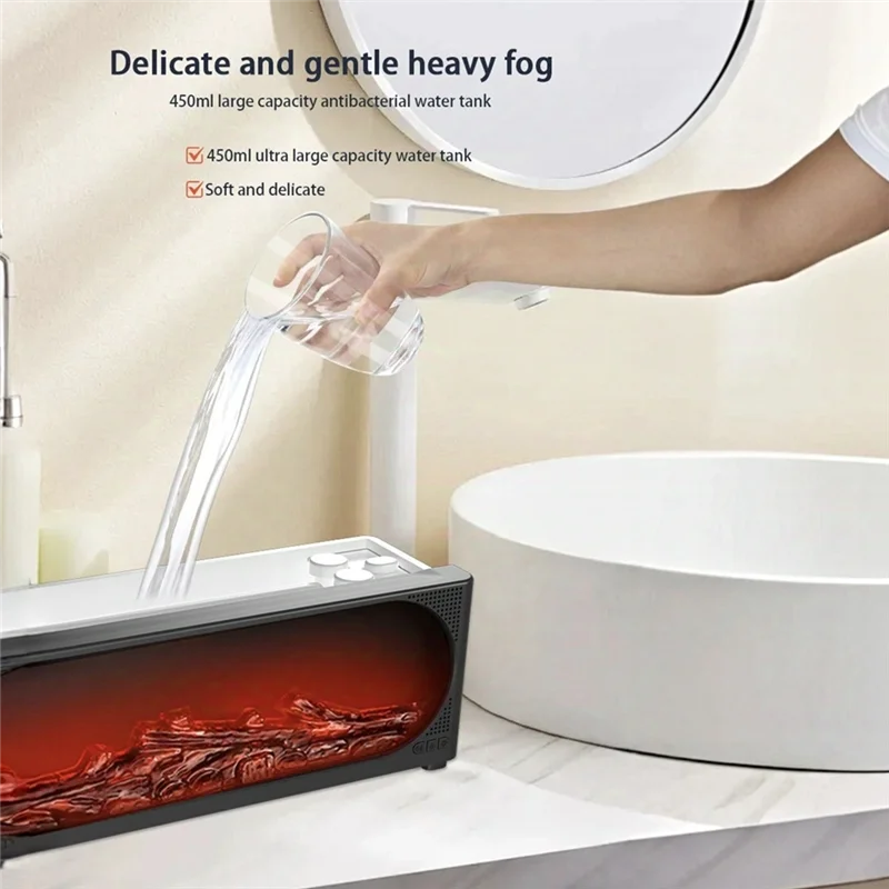 BAAN-humidificador humidificador de aromaterapia de llama de simulación, difusor de aromaterapia para el hogar con difusor de aceites esenciales de luz nocturna