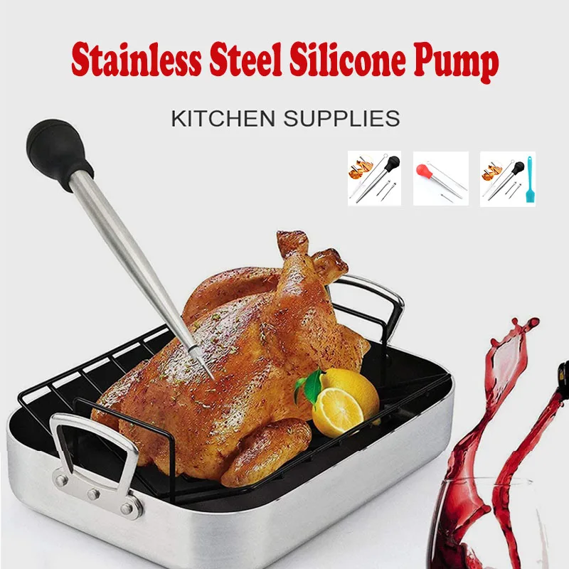 

BBQ Food Flavour Baster Syringe Tube Pump Pipe Kitchen Tools Turkey Baster Oil Dropper Cooking Turkey Chicken Oil Dropper