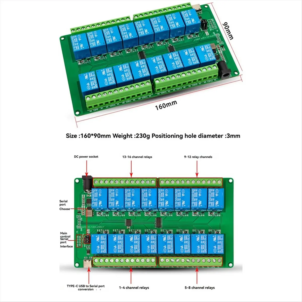 16 Channel USB Relay Module ESP32 Development Board Computer Serial Port Control Switch Smart Controller for PC