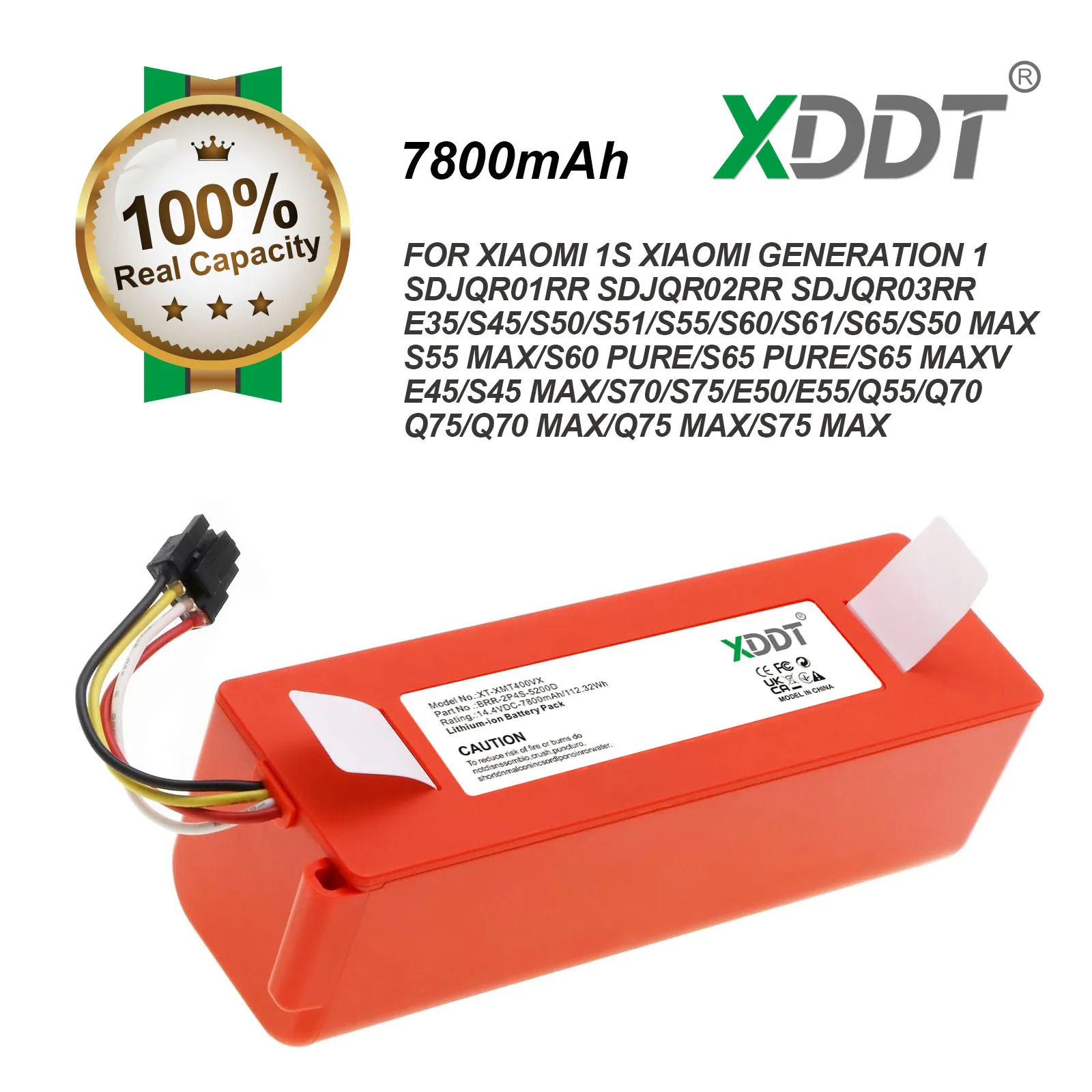 7800mAh BRR-2P4S-5200S Robotic Vacuum Cleaner Replacement Battery For Xiaomi Roborock S55 S60 S65 S50 S51 S5 MAX S6 Parts