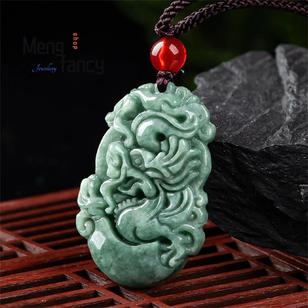 

Natural A-goods Jadeite Chinese Zodiac Pendant Best Selling Mascots Handicraft Exquisite Fashion Retro Fine Jewelry Holiday Gift