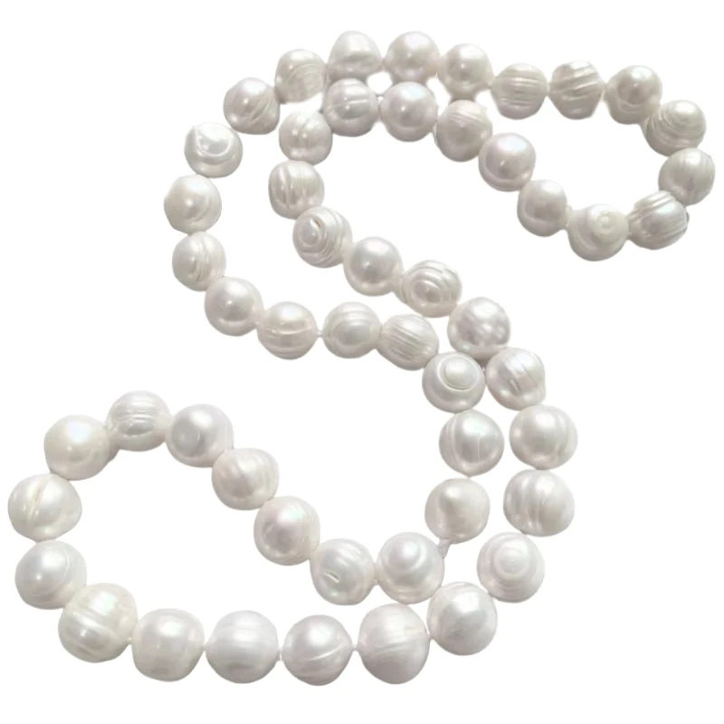 

Long Big Pearl Necklace 11-12mm Natural Freshwater Sweater Chain For Women Jewelry Gift