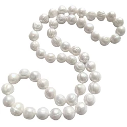 Long Big Pearl Necklace 11-12mm Natural  Freshwater Sweater Chain For Women Jewelry Gift