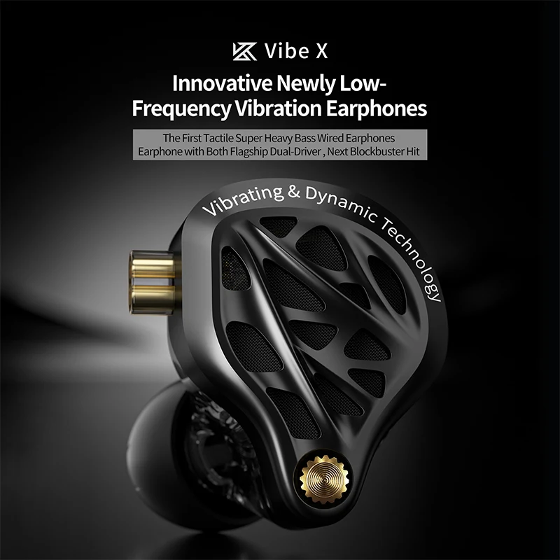 Kz Vibe X Low Frequency Vibration Earbuds Hifi Deep Bass Headset Stereo Sound In-Ear Earphones For Music Gaming In Stock
