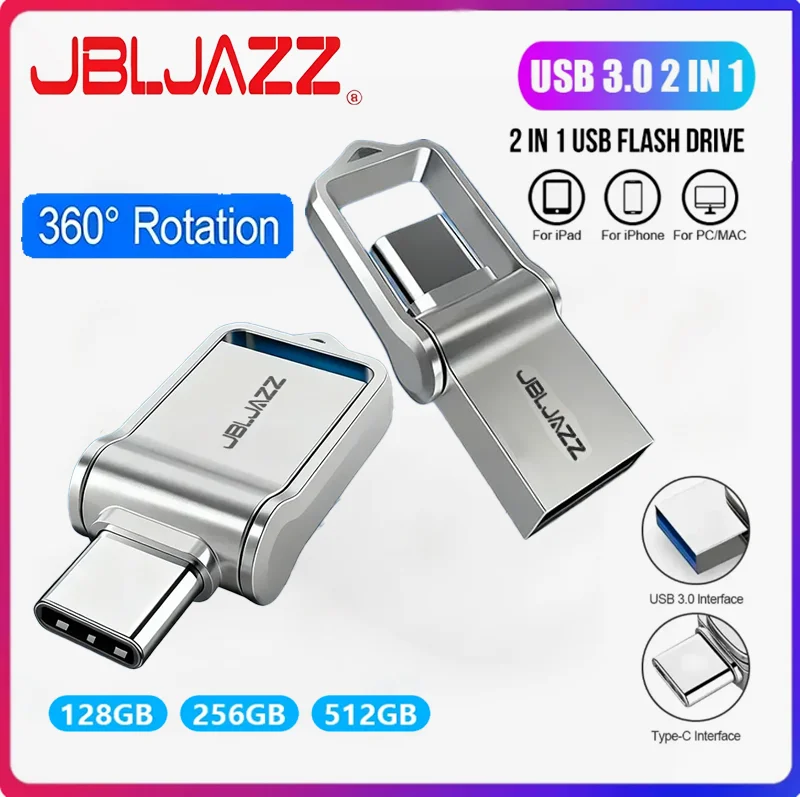Metal usb 3.0 flash drives de alta velocidade durável armazenamento de dados vara pen drive u disco pendrive múltiplas capacidades 512gb 128gb 2026