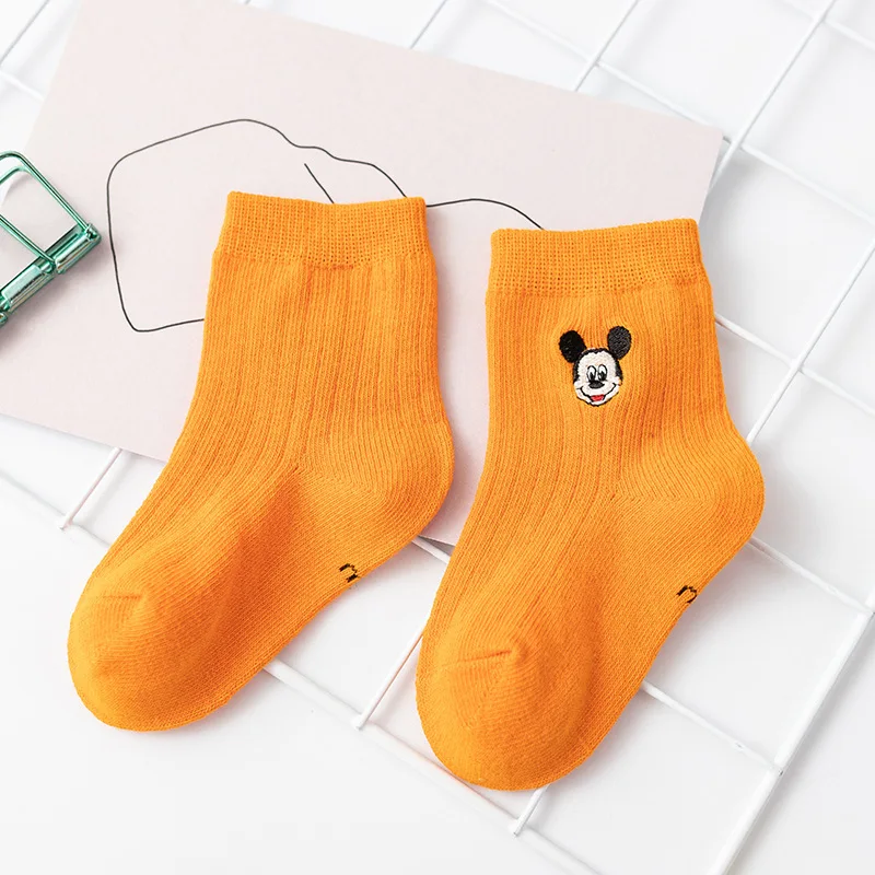 Disney Mickey Mouse Baby Socks Soft Cartoon Short Girls Boys Socks Cotton Absorbs Sweat Fashion Socks for Kids