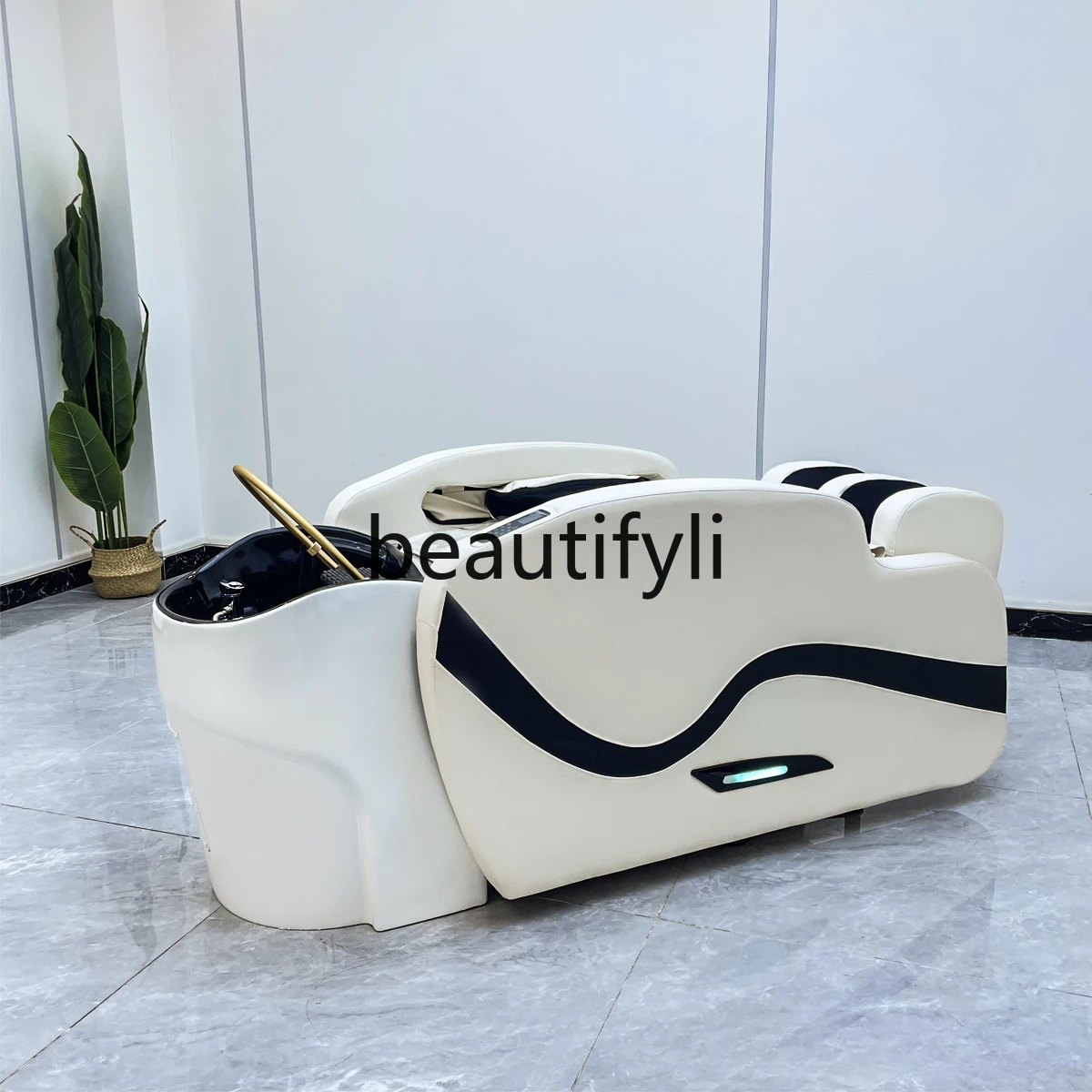 Automatic intelligent electric massage shampoo bed ceramic basin shampoo flush massage integrated