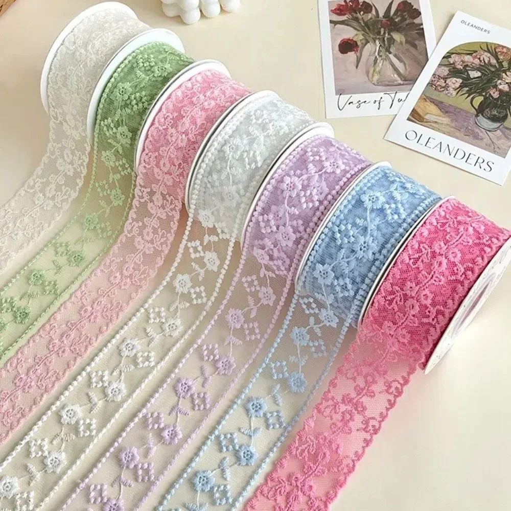 Decorative 38mm Lace Carved Ribbon 8 Yards Hollow Silk Ribbon Gift Materials Handmade DIY Gift Wrapping Ribbon Cloth