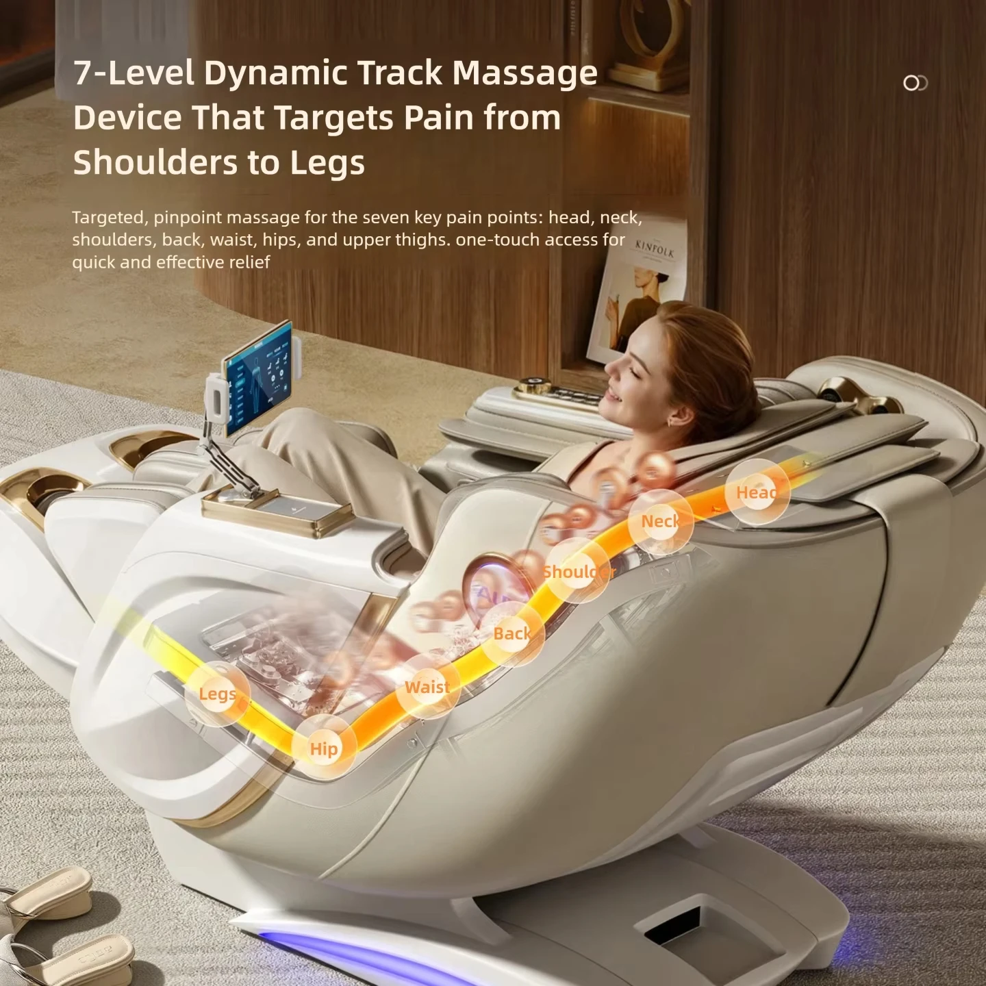 Newest 4D Gear Movement Massage Chair 360° Cradle Swing Design Full Body Airbag Wrapped Multifunctional Calf Roller Leisure Sofa