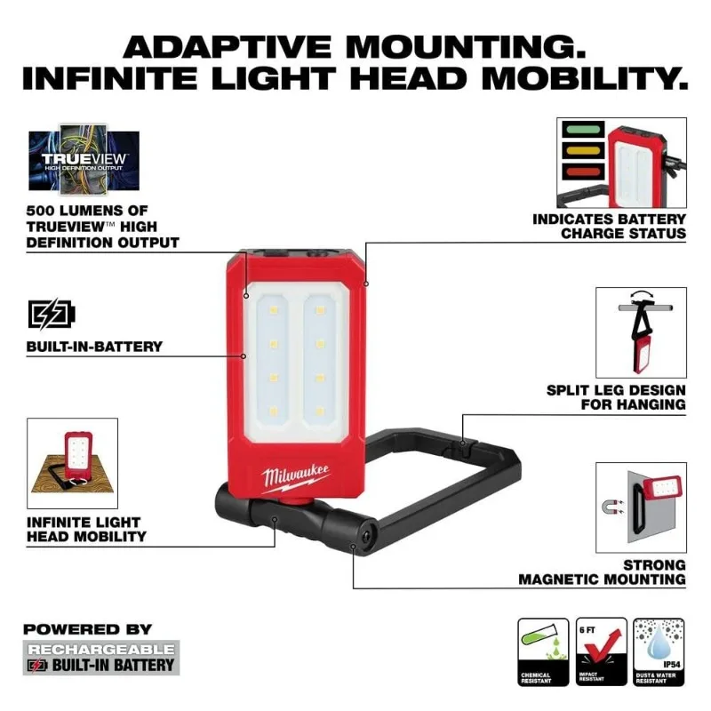 Milwaukee IR FFL/2013R Rechargeable Low-Profile Magnetic Task Light