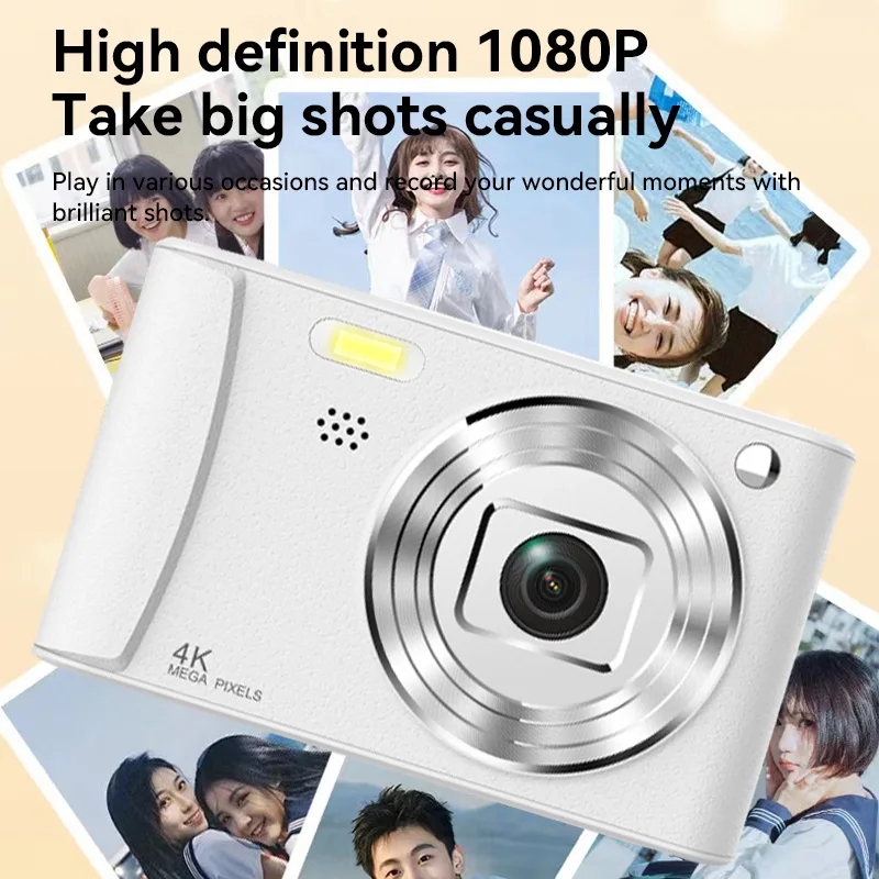 Câmera Digital 4K A15 44MP HD 1080P Portátil para Viagem, Câmera Selfie com Lente Frontal, Mini Câmera Digital para Fotografia e Vlogging