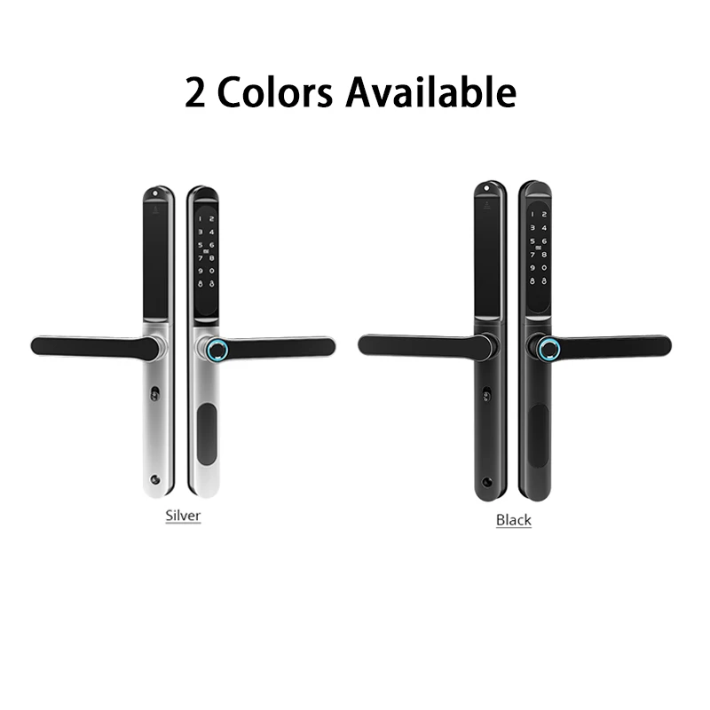 IP66 Waterproof TTLock Narrow Outdoor Fingerprint Bluetooth APP RFID Code Electronic Smart Door Lock for Glass Aluminum Sliding