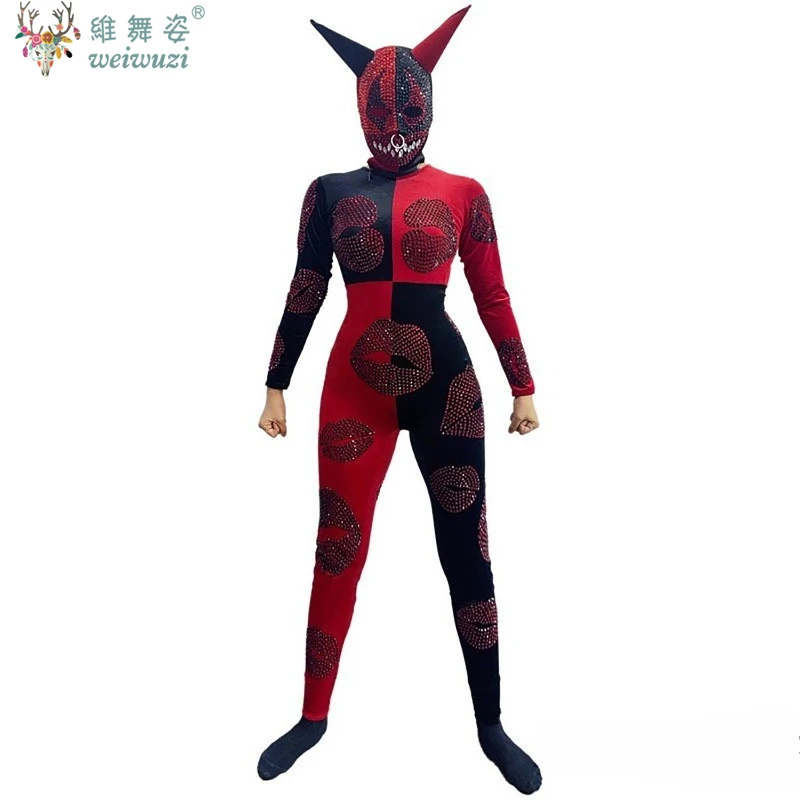 halloween-costumes-mauvais-satan-strass-body-steel-pole-dance-club-night-club-lips-party-orgie-cosplay-fantaisie-costumes-design-cool-dark-phantom-personnalite-tendance-bold-flamboyant-mysterieux-charmant-special-noir