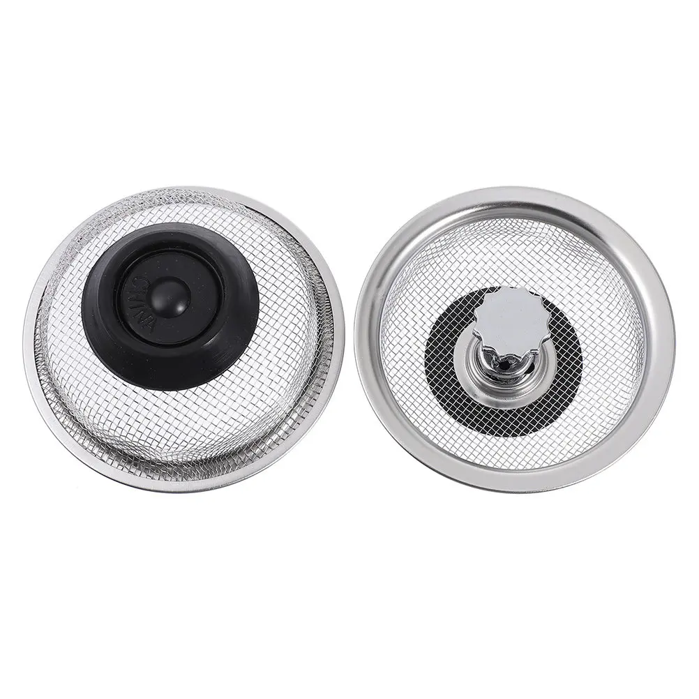 

2Pcs Sink Strainer Kitchen Stainless Steel Sink Drain Stopper Drain Strainer Smooth Surface Easy Install Household Use