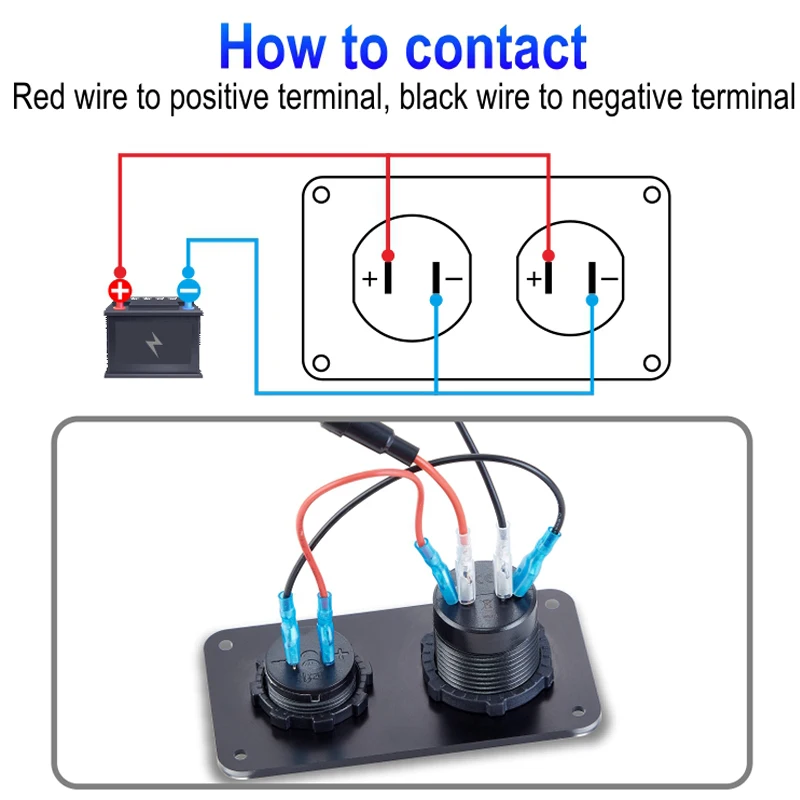 Quick Charge 3.0 Cigarette Lighter Outlet USB Charger with Rocker Switch Car Cigarette Lighter Digital Voltmeter for Car Boat Tr