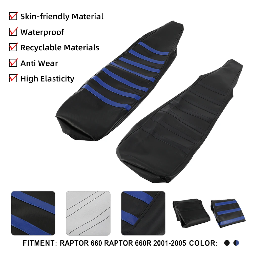 Funda de asiento ATV impermeable antideslizante transpirable contra el desgaste para YAMAHA RAPTOR 660 RAPTOR 660R 2001-2005 motocicleta todoterreno bicicleta