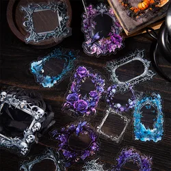 15 pcs Large size dark Style Hollow frame PET Stickers Decorative Stick Labels Diary Album Scrapbooking accessories