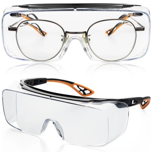 Imagen 2 del producto VOPHA Gafas de seguridad antivaho con lentes transparentes y protección de ala lateral, luz anti-azul, gafas protectoras unisex
