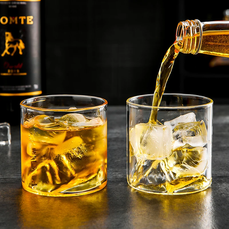 GIANXI Japanese Style Whisky Cup Shallow Transparency Mountain  XO Wine Cup EDO Guanshan Whiskey Glass Creative Personality