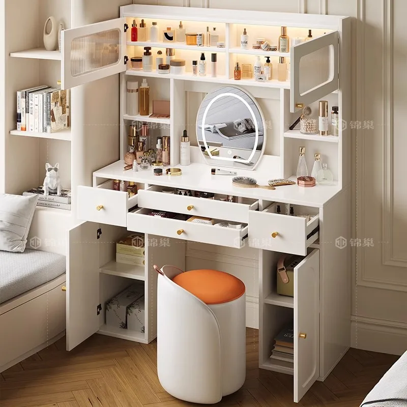 Cream wind light luxury dresser bedroom storage cabinet integrated modern simple dresser large capacity high-end makeup table