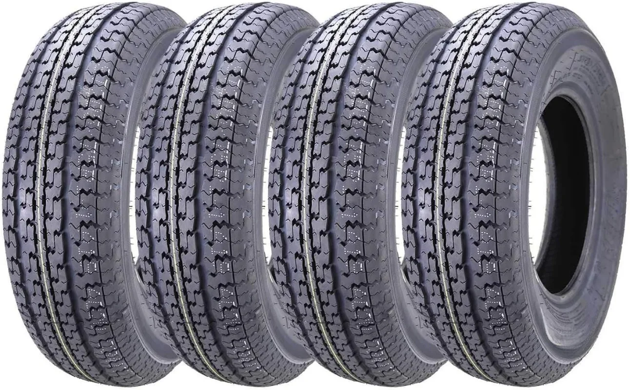 

4 New Premium Trailer Tires ST 205 75R15 205 75 15 8-Ply Load Range D Steel Belted Radial w/Scuff Guard